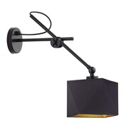 Czarny kinkiet na wysięgniku w stylu glamour TIRANA GOLD