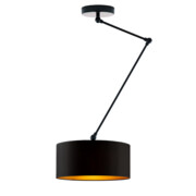 Czarna lampa sufitowa z regulacją wysokości NEWA GOLD
