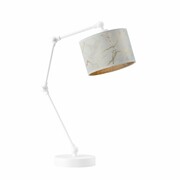 Biała lampka biurkowa do pracy lub nauki ASMARA MARMUR