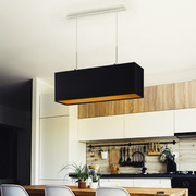 Podłużna lampa wisząca do kuchni MILOS GOLD w kolorze czarnym