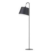 Czarna lampa stojąca do salonu łukowa TALLIN