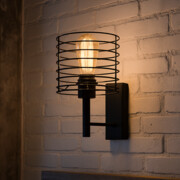 Czarny kinkiet loftowy do sypialni PEREA LOFT