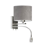 Chromowana lampka ścienna z reflektorem LED SENEGAL VELUR