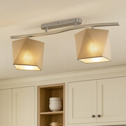 Beżowa lampa sufitowa 2-płomienna na listwie do salonu CORONA