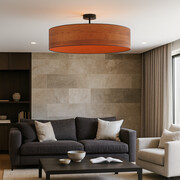 Designerska lampa sufitowa LED - plafoniera do salonu z abażurem 100 cm GRENADA ECO fi - 100 cm - kolor kasztanowy