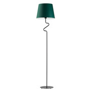 Lampa podłogowa w stylu urban jungle FOGO abażur zieleń butelkowa stożek LED E27