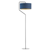 Chromowana lampa stojąca z welurowym abażurem TESALLIA VELUR