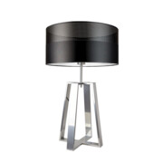 Nowoczesna lampa stojąca do salonu srebrno czarna THOR GLAM