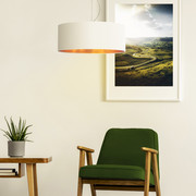 Żyrandol pokojowy z abażurem ze złotym wnętrzem HAJFA GOLD fi - 50 cm