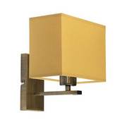 Kinkiet do czytania MALAGA z musztardowym kloszem na patynowym stelażu