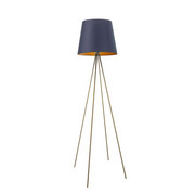 Złota lampa stojąca z abażurem ze złotym wnętrzem w stylu glamour PANAMA GOLD