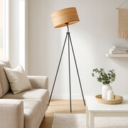 Czarna lampa stojąca typu tripod MALMO ECO w stylu skandynawskim