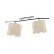 Srebrna lampa sufitowa z abażurami w kolorze kremowym CORONA