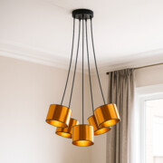 Loftowa 5-punktowa lampa wisząca pająk do salonu WAIKIKI W5 MIRROR
