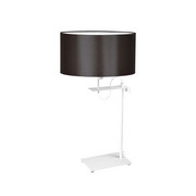 Klasyczna lampa biurkowa z brązowym abażurem ALASKA i włącznikiem ręcznym