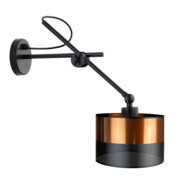 Regulowana lampa ścienna HAMILTON GLAM kinkiet czarno-miedziany w stylu glamour
