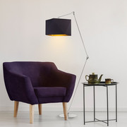 Czarna lampa podłogowa LED do czytania OSAKA GOLD