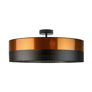 Lampa sufitowa do jadalni WENECJA GLAM fi - 60 cm kolor miedziany z czarnym ażurem