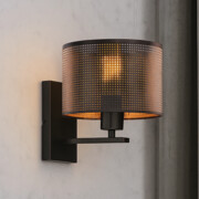 Czarny kinkiet ścienny do sypialni ELVORA AŻUR z designerskim kloszem