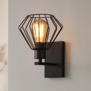 Kinkiet loft czarny SUEZ LOFT – nowoczesna lampka ścienna do sypialni