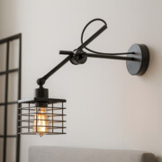 Kinkiet regulowany BREMA LOFT – czarna lampa ścienna na wysięgniku