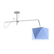 Srebrna lampa sufitowa dla dzieci BUFFALO na wysięgniku regulowanym