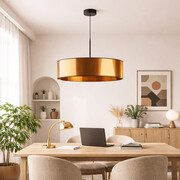 Miedziana lampa sufitowa LED nad stół SINTRA MIRROR fi - 60 cm