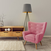 Skandynawska lampa stojąca czytania w salonie PANAMA GOLD