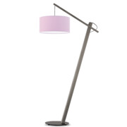 Nowoczesna lampa stojąca drewniana do pokoju dziecka TORINO na drewnianej podstawie