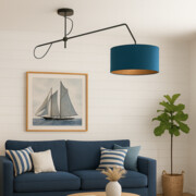 Czarna lampa sufitowa z welurowym abażurem RIO VELUR