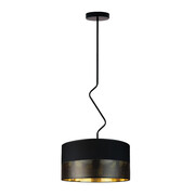 Czarna lampa sufitowa do salonu z dekoracyjnym stelażem LOZANNA GLAM fi - 40 cm