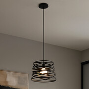 Geometryczna lampa wisząca do kuchni TAGAR w kolorze czarnym