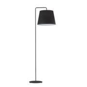 Czarna lampa podłogowa RIJAD VELUR z abażurem w stylu skandynawskim