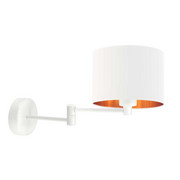 Kinkiet regulowany metalowy biały E27 BRAGE GOLD abażur ze złotym wnętrzem