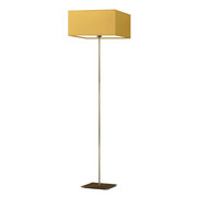 Designerska lampa podłogowa do salonu PRAGA z musztardowym abażurem 40x40 cm