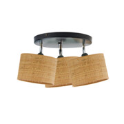 Lampa sufitowa na wysięgniku DAKOTA BOHO z regulowanymi kloszami z rattanu