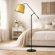 Nowoczesna lampa podłogowa na wysięgniku ruchomym do sypialni FOYA MIRROR