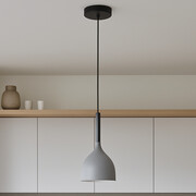 Szara lampa wisząca metalowa GALLASA w stylu skandynawskim