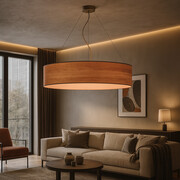 Duży żyrandol 100 cm do salonu w stylu skandynawskim PORTO ECO fi - 100 cm - kolor kasztanowy