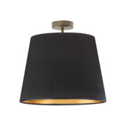 Designerska lampa sufitowa do salonu KAIR VELUR - kolor czarny ze złotym wnętrzem