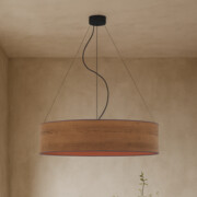 Duża lampa wisząca 80 cm do salonu PORTO ECO fi - 80 cm - kolor kasztanowy
