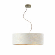 Nowoczesny regulowany żyrandol z tkaninowym abażurem HAJFA MARMUR fi - 60 cm - kolor biały