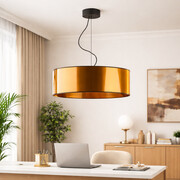 Lampa wisząca miedziana do biura HAJFA MIRROR fi - 60 cm