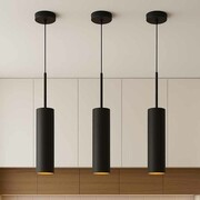 Lampa wisząca tuba czarna loft ELBA GOLD