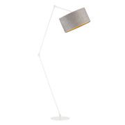Biała lampa podłogowa z wysięgnikiem ruchomym BARI VELUR