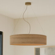 Nowoczesna lampa wisząca LED do salonu PORTO ECO fi - 80 cm - kolor orzechowy