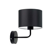 Czarny kinkiet do sypialni z abażurem MODENA