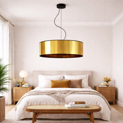 Złota lampa wisząca do sypialni HAJFA MIRROR fi - 50 cm