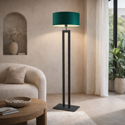 Czarna lampa podłogowa w stylu urban jungle do salonu KALIFORNIA