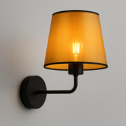 Złoty kinkiet ścienny do salonu RIMINI MIRROR na czarnym stelażu
